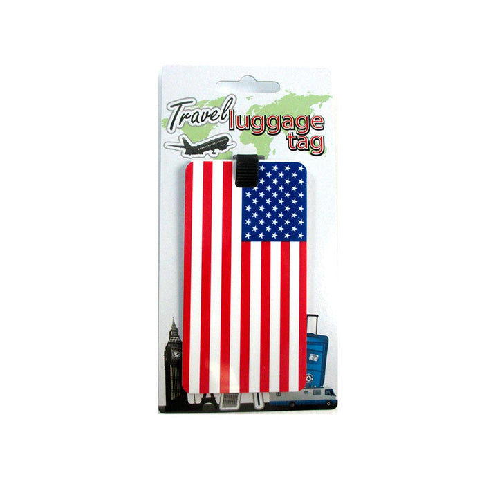 2 Pc Set USA Luggage Tags Label ID Suitcase Bag Baggage Travel American Flag New