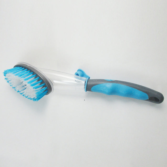 2 Dish Brush with Soap Dispenser Scrubber Kitchen Scrub Pots Pans