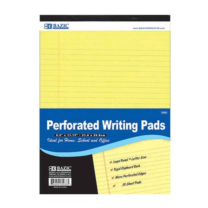 1 Perforated Writing Pad Legal Ruled Universal 50 Sheets Letter Size 8.5 x 11.7