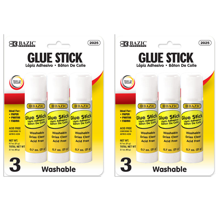 6 Pc Glue Sticks Adhesive Applicator Washable School Craft Supplies Non Toxic