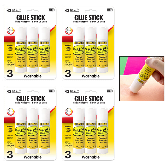 12 Pc Glue Sticks Adhesive Applicator Washable School Craft Supplies Non Toxic