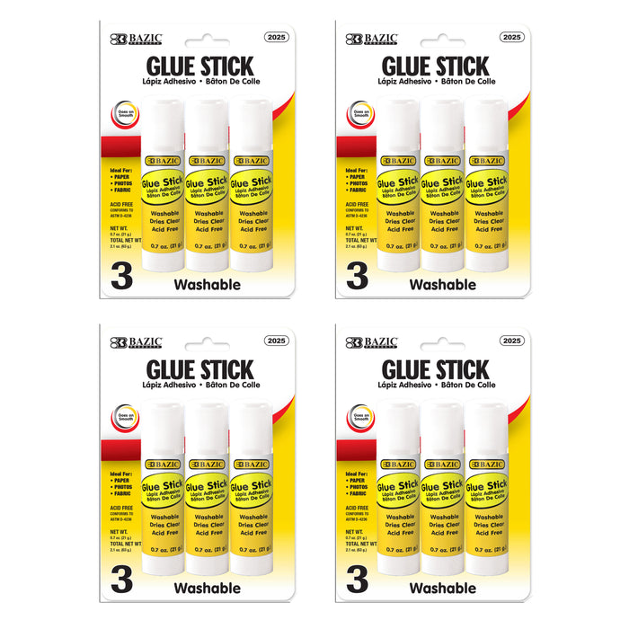 12 Pc Glue Sticks Adhesive Applicator Washable School Craft Supplies Non Toxic