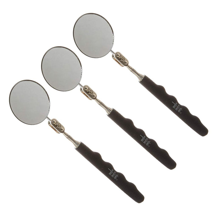 3 PC Round Telescoping Inspection 2 Mirror Extends 22 Cushion Grip Handle New