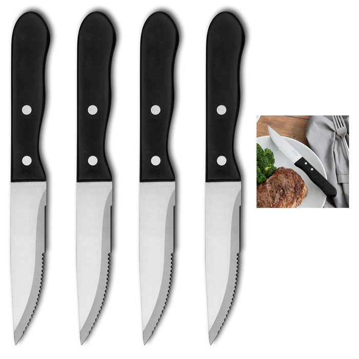 4 pcs Sharp Steak Knives Stainless Steel Kitchen Knife Plastic