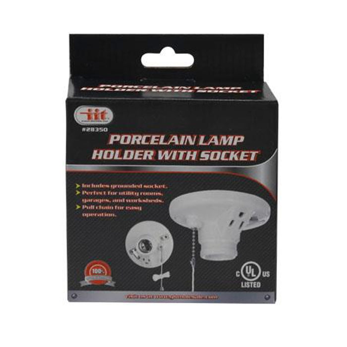 1 Ceiling Mount Light Bulb Socket Lamp Holder Pull Chain Fixture Fit Medium Base