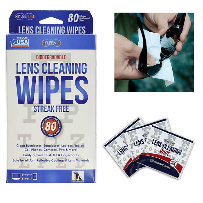 80 Lens Cleaning Cloth Wipes Multi-Purpose Biodegradable Glasses Screen Cleaner