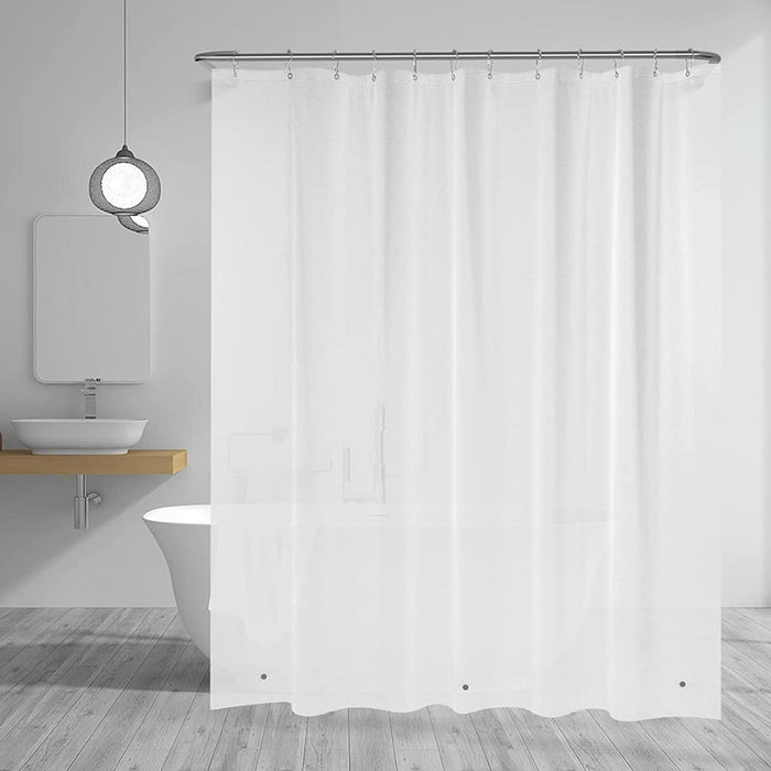 2Pc Vinyl Shower Curtain Frosted Clear Liners Magnetic Heavy Duty 70x72