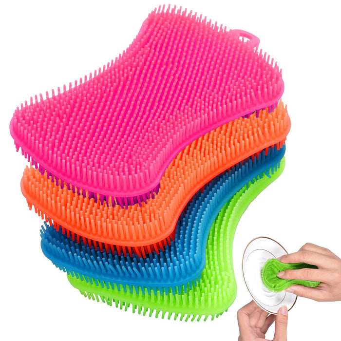 2 Silicone Sponge Dish Washing Scrubber Smart Kitchen Gadgets Brush Sponge Clean