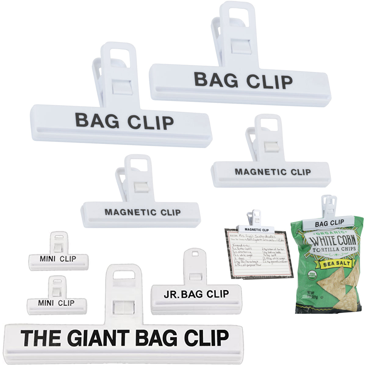 FINDMAG- Chip Clips, Bag Clips, Green Magnetic Clips, Chip Clips Bag Clips  Food