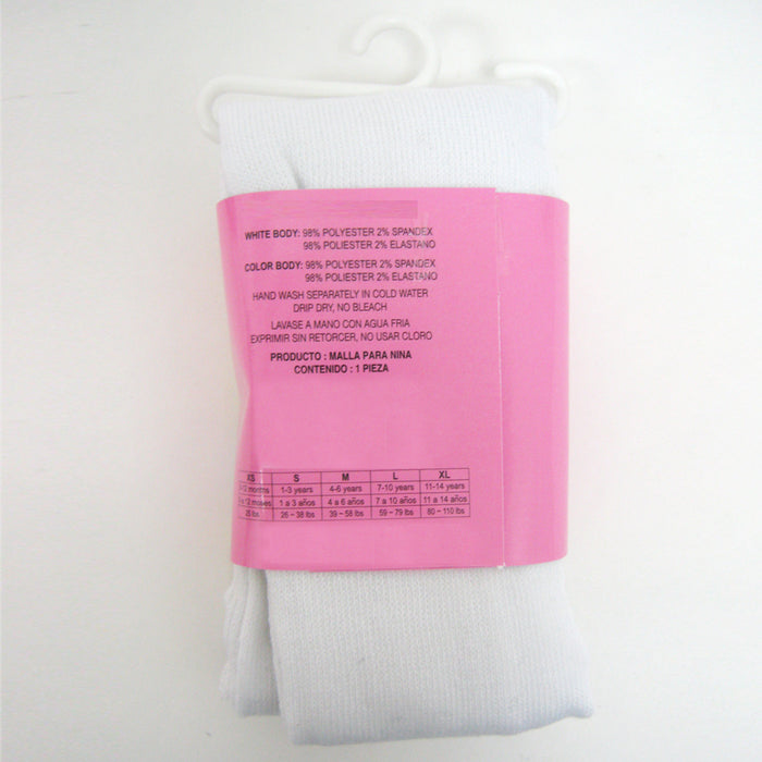6 Girls Kids Toddlers Dress Stockings Footed Tights Pantyhose Dance White Small