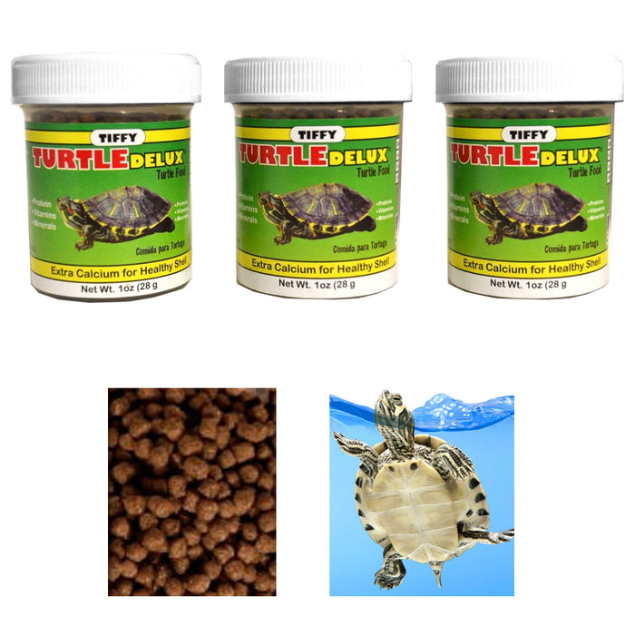 3 Pack Turtle Deluxe Food Extra Calcium Shell Protein Vitamin Aquatic Aquarium