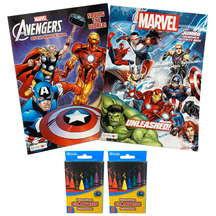 18PC Marvel Avengers Coloring Books Set Superheroes Activity Crayons Drawing Kit