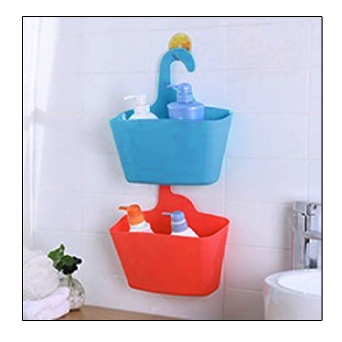 2 Pc Shower Caddy With Hook Bathroom Organizer Shelf Bath Wall Mount Rack Holder