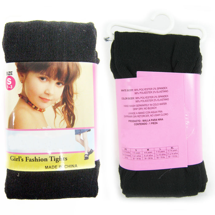 6 Pc Girls Kids Black Footed Tights Dance Stockings Pantyhose Ballet Small 1-3