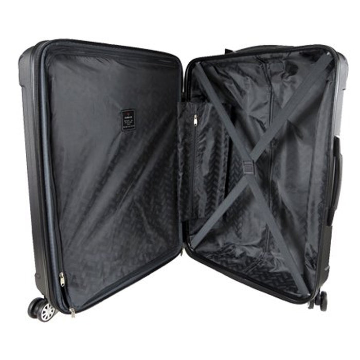 Set of 3 Luggage Set Travel Bag ABS Trolley Spinner Suitcase Lightweight Black