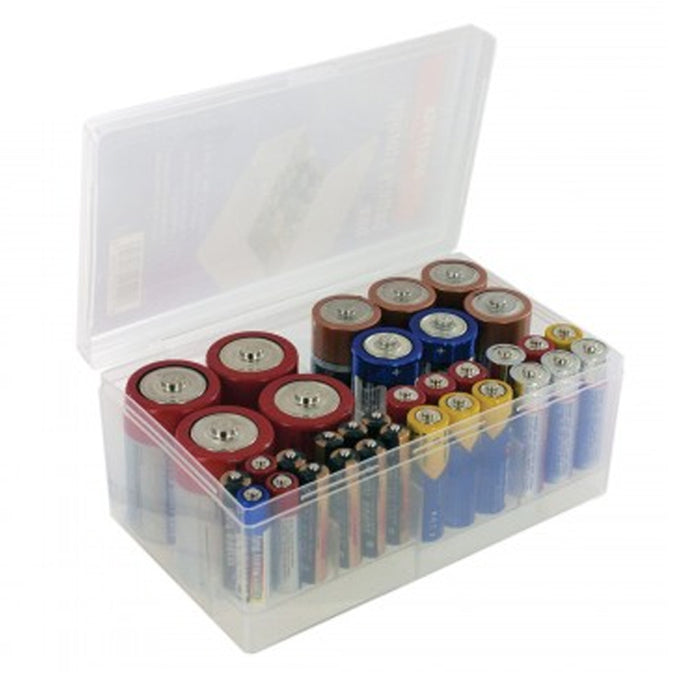 2 Battery Storage Box Rack Holder Case Organizer Holds 68 AA AAA C D Sizes