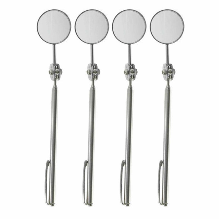 4 Pc Inspection Mirror Extendable Telescopic Swivel Mechanic Angle Pen Tool 18"