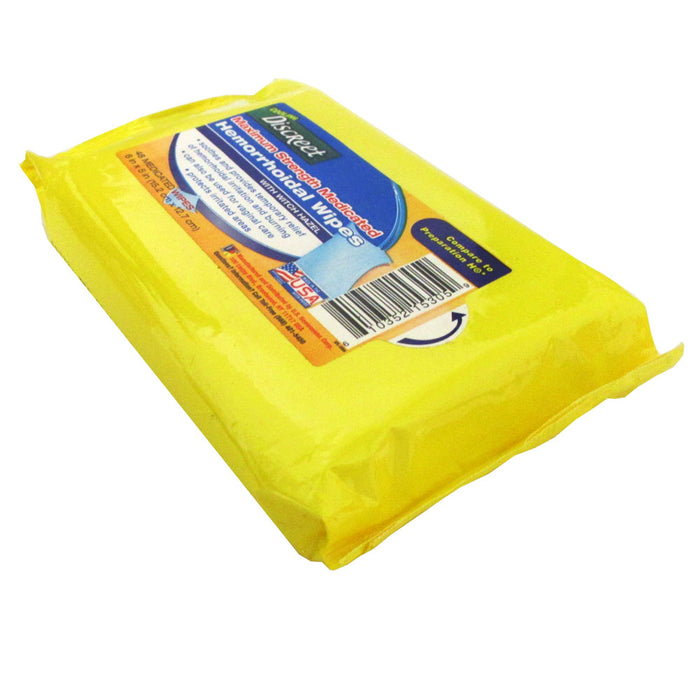1 Pack Medicated Hemorrhoidal Wipes Flushable Relief Hemorrhoid Maximum Strength