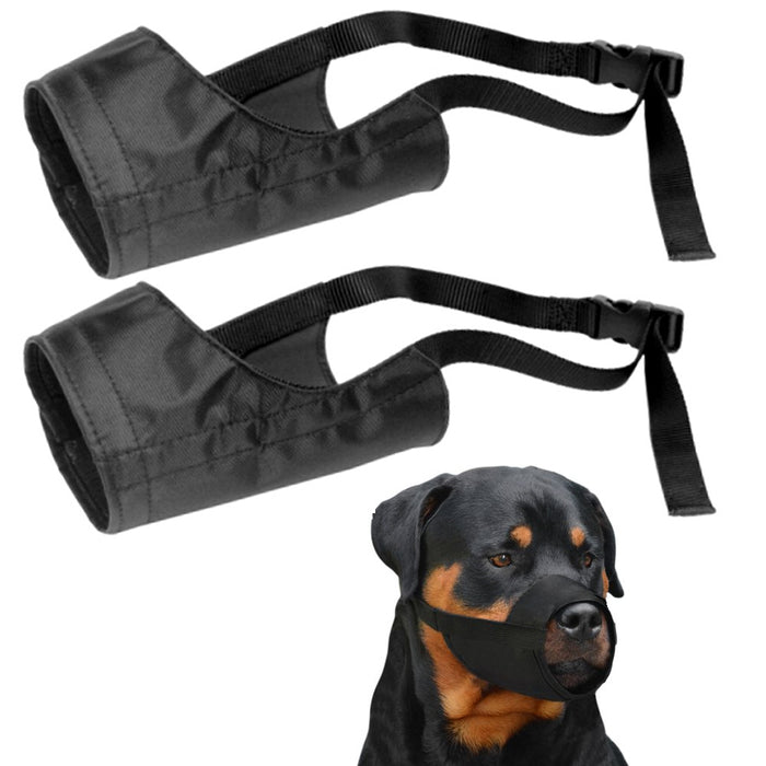 2pc XLarge Pet Dog Mouth Muzzle Grooming Mask Nylon No Bark Bite Chewing Adjust
