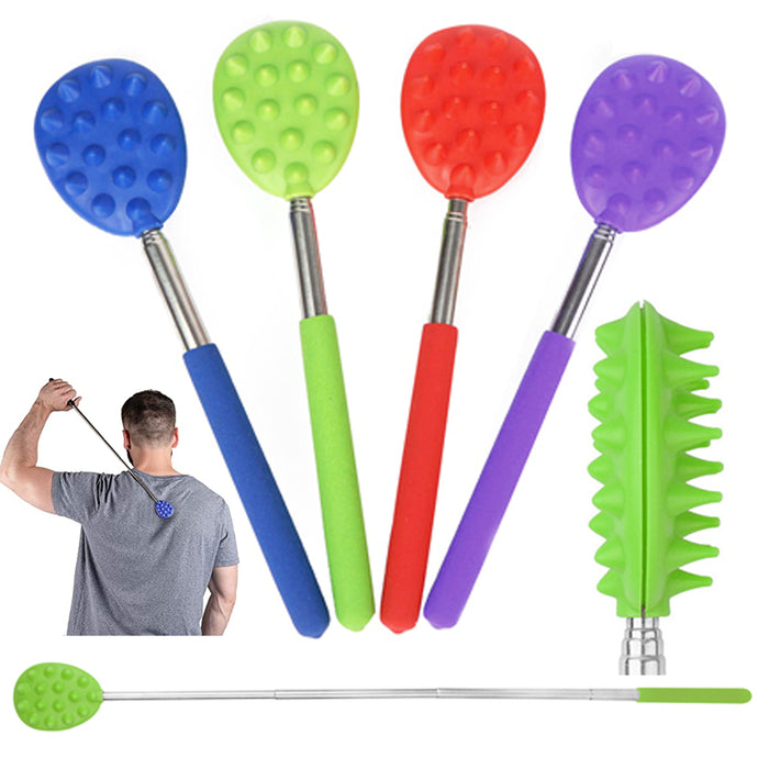 4 Pc Telescopic Stainless Extendable Back Itching Scratcher Cactus Massager 22"