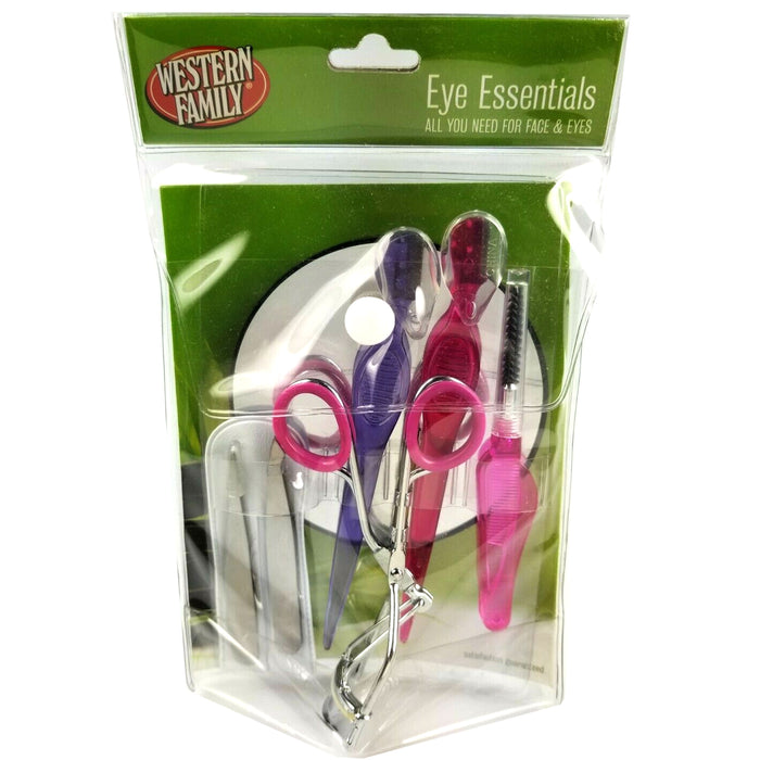 7pc Face Kit Eye Lashes Curler 12x Mirror Tweezer Razor Brow Brush Comb Grooming