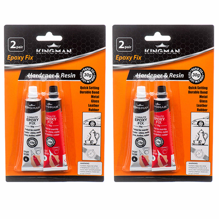 4 Pc Epoxy Hardener Resin Metal Glass Wood Plastic Bond Strong Adhesive Glue Kit