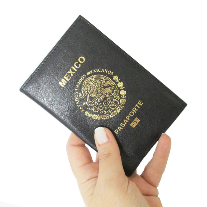 New Mexico Genuine Leather Passport Cover Holder Wallet Case Card Protector Blue