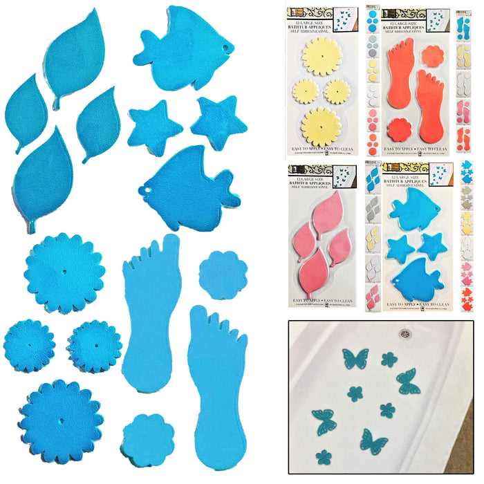 12 Non Slip Tub Stickers Bathtub Decals Anti Skid Applique Shower Safety Treads