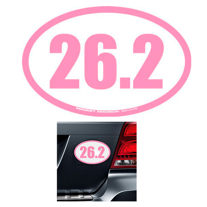 26.2 Oval Decal Marathon Magnetic I Run Die Cut Running Race Jog Car Truck Pink