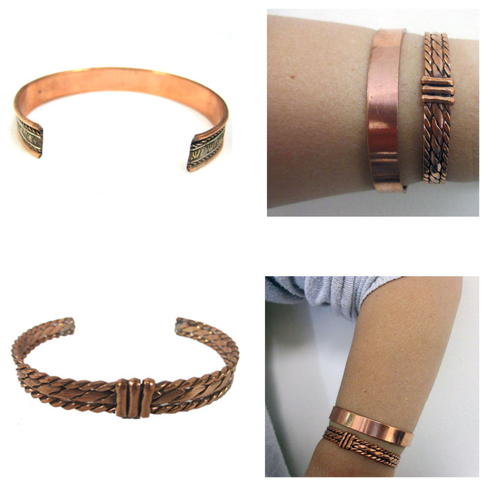 Copper Pain Relief Healing Therapy Arthritis Cuff Bracelet Bangle Women Men