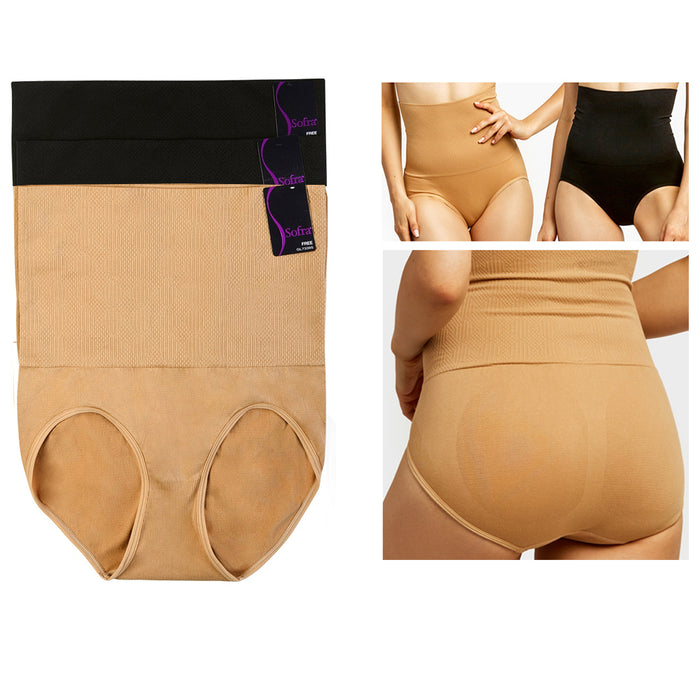 2 PACK Women High Waist Tummy Body Control Slim Panty Girdle Underwear