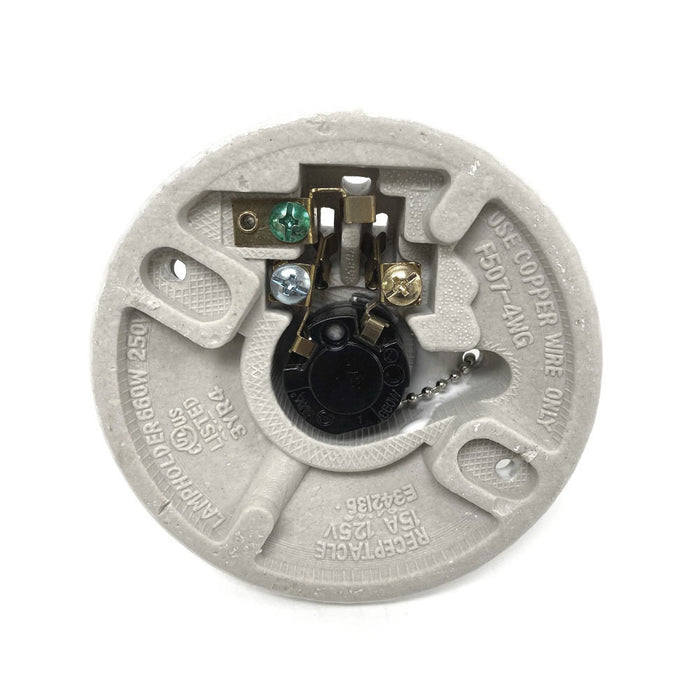 1 Porcelain Ceiling Lamp Holder With Socket Pull Chain Bulb Mount Light Fixture