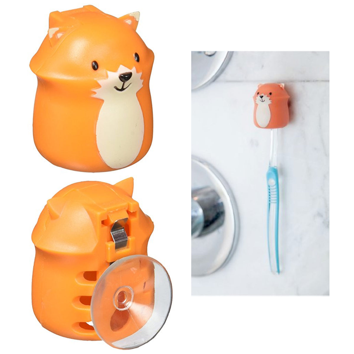 1 Kikkerland Fox Toothbrush Cover Holder Case Toiletry Cute Kid Bathro ...
