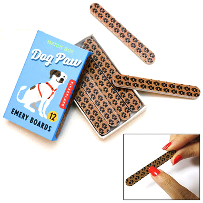 12 Dog Paws Mini Emery Boards Double Sided Nail File Manicure Pedicure Spa Gift