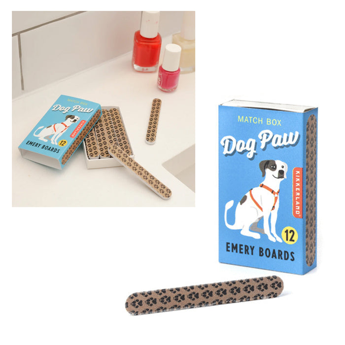 12 Dog Paws Mini Emery Boards Double Sided Nail File Manicure Pedicure Spa Gift