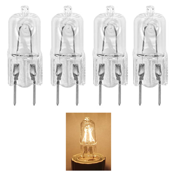 4 Pc Bi-Pin Halogen Light Bulb Replacements 25W 120V G8 Clear Capsule Base