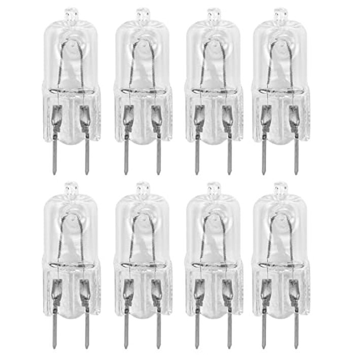 8 Pc Bi-Pin Halogen Light Bulb Replacements 25W 120V G8 Clear Capsule Base