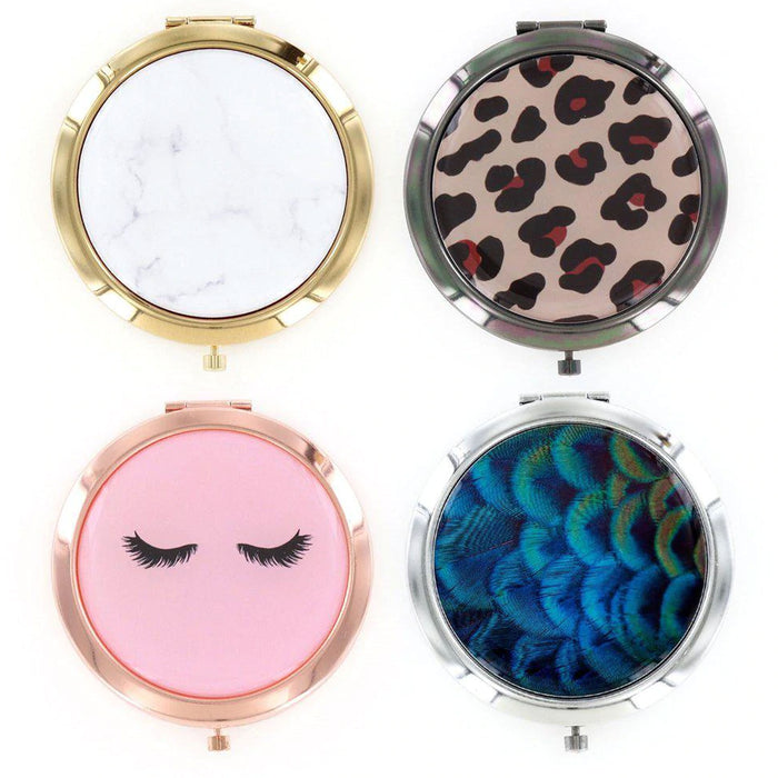 1 Compact Mirror Magnification Double Sided Round Travel Makeup Handheld Purse