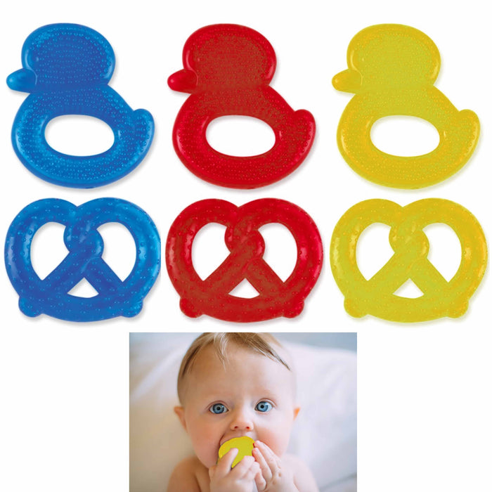 6 Pc Teething Toys Water Filled Teether Baby Soothing Gum Relief Newborn Infant