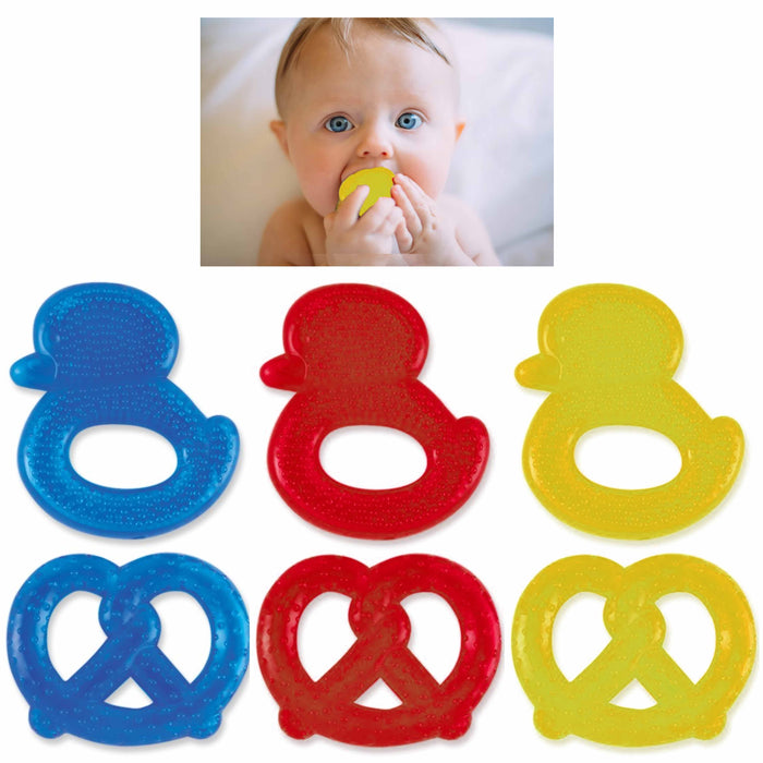 4 Pc Water Filled Teether Baby Teething Toys Soothing Gums Newborn Infant Babies