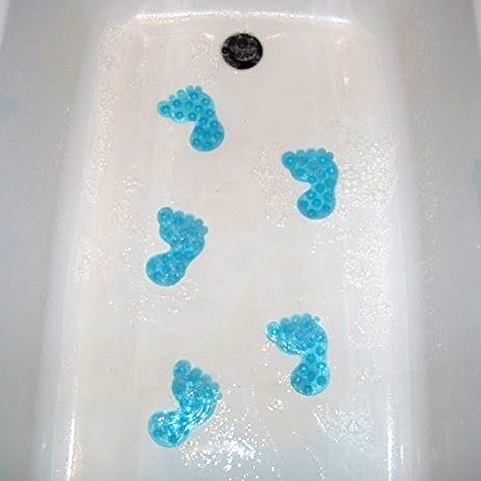 8pc Non-Slip Foot Shaped Applique Bath Tub Suction Stickers Anti Skid Shower Mat