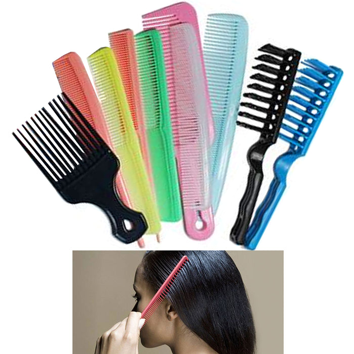 12 Assorted Combs Brush Set Pro Salon Hair Styling Hairdressing Plastic Barbers