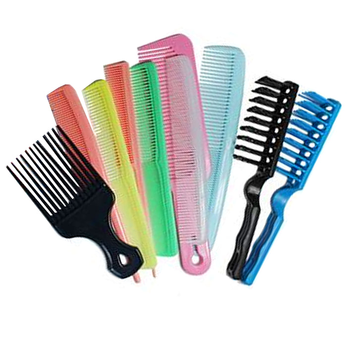12 Assorted Combs Brush Set Pro Salon Hair Styling Hairdressing Plastic Barbers