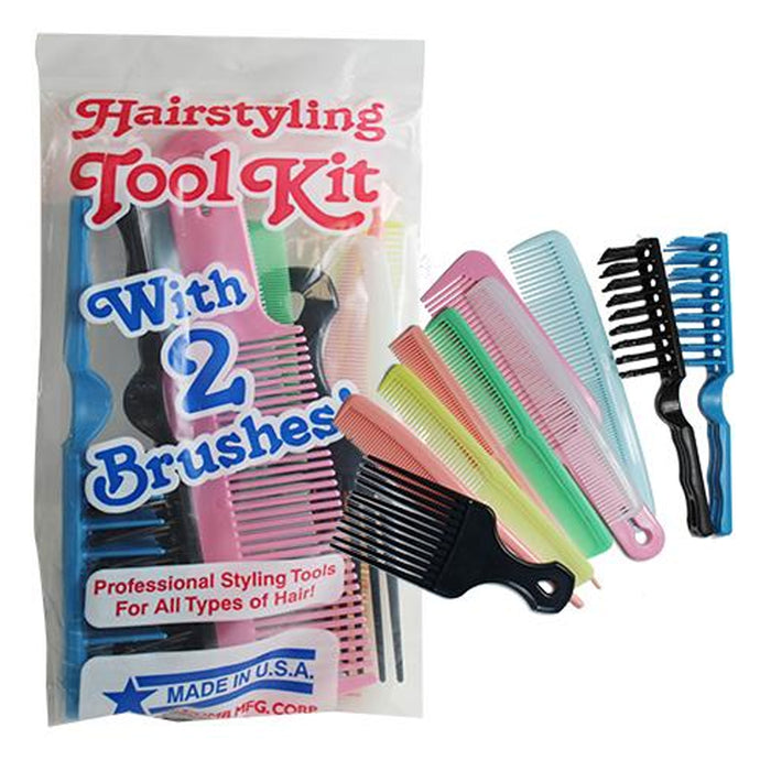 12 Assorted Combs Brush Set Pro Salon Hair Styling Hairdressing Plastic Barbers