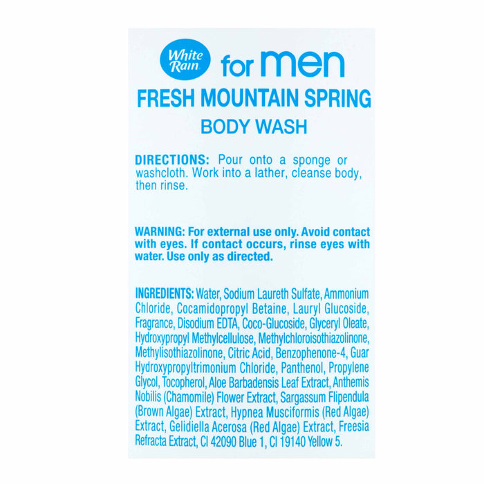 4 Men Body Wash Cleansing Shower Gel Aloe Hydration Mountain Spring Soap 12oz