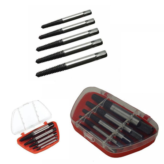 5Pc Screw Extractor Set Easy Out Drill Bits guide Broken Screws Bolt Remover