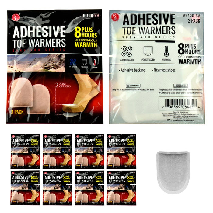 8 Pair Toe Foot Warmers Adhesive Long Lasting Safe Natural Air activated EXPIRED