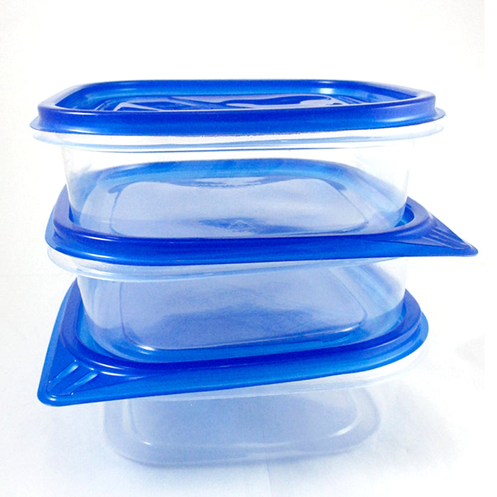 3 Food Container Freezer Microwave Dishwasher Safe Lids Plastic Lunch BPA FREE