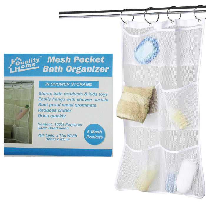 1 Mesh Bath Shower Organizer Bathroom Storage Caddy Soap Shampoo Toiletry Hang !