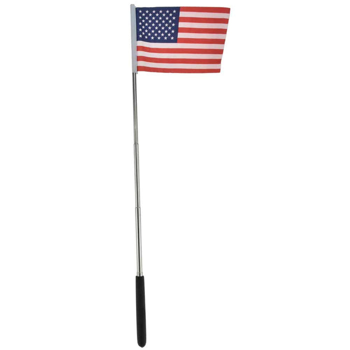 2 Pc Patriotic American Flags Telescopic Extendable 20" Metal Pole Handheld July